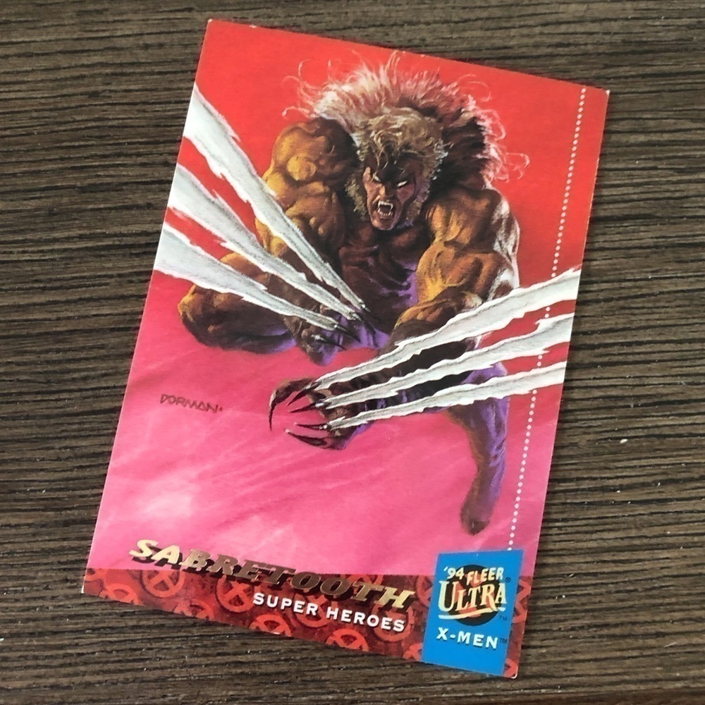 X-men ’94 Fleer Ultra trading card: Sabretooth (Super Heros) #15